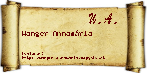 Wanger Annamária névjegykártya